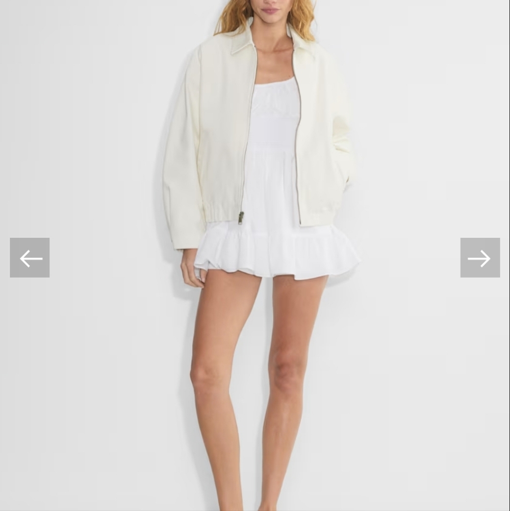 Aritzia sundays best White Ruffled romper dress
